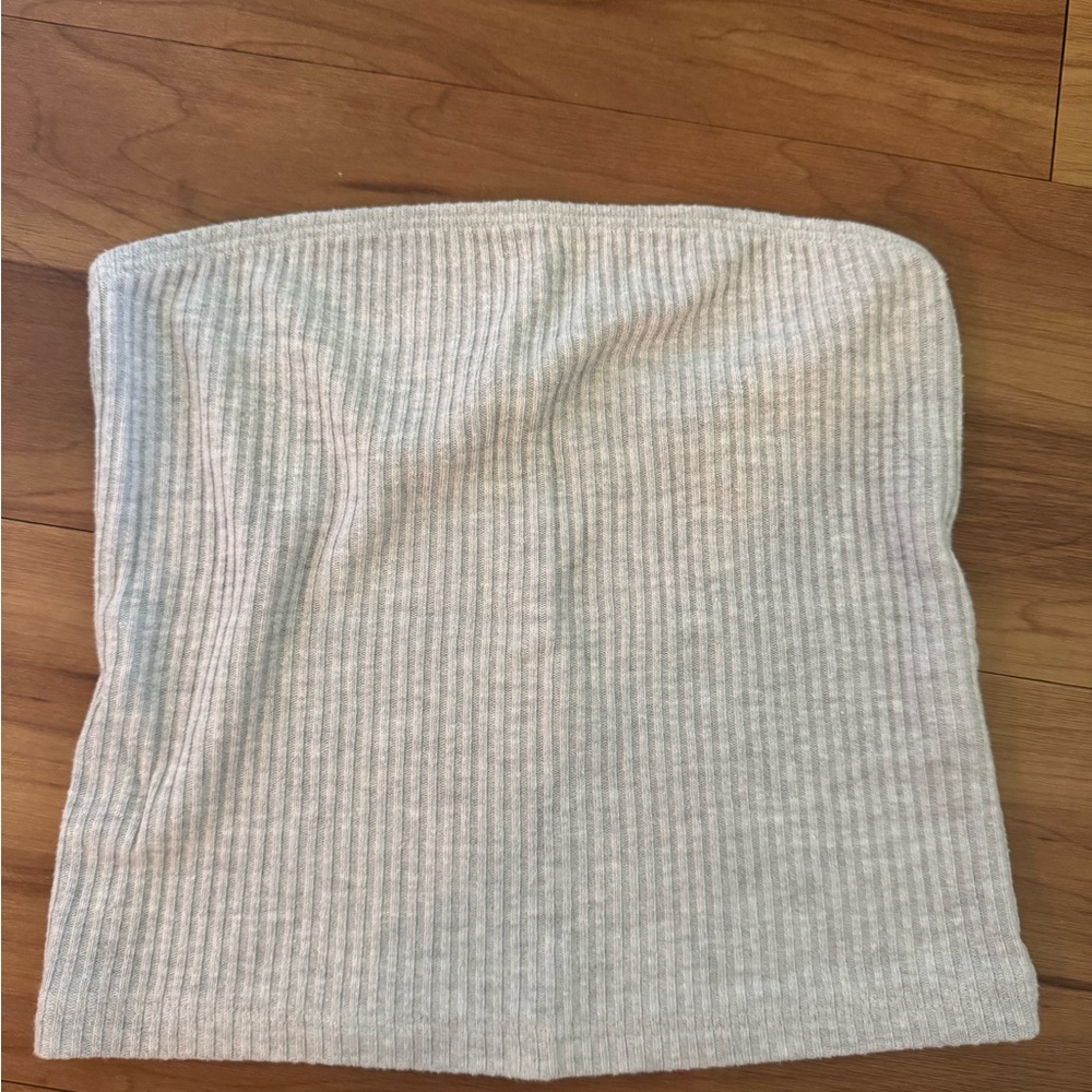 Brandy Melville- Cotton Ribbed Tube top in Light Gray